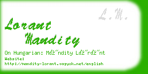 lorant mandity business card